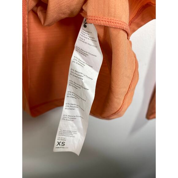 Fabletics Womens Orange Workout Gym Training Running Long Sleeve Tee Size XS - Picture 7 of 9